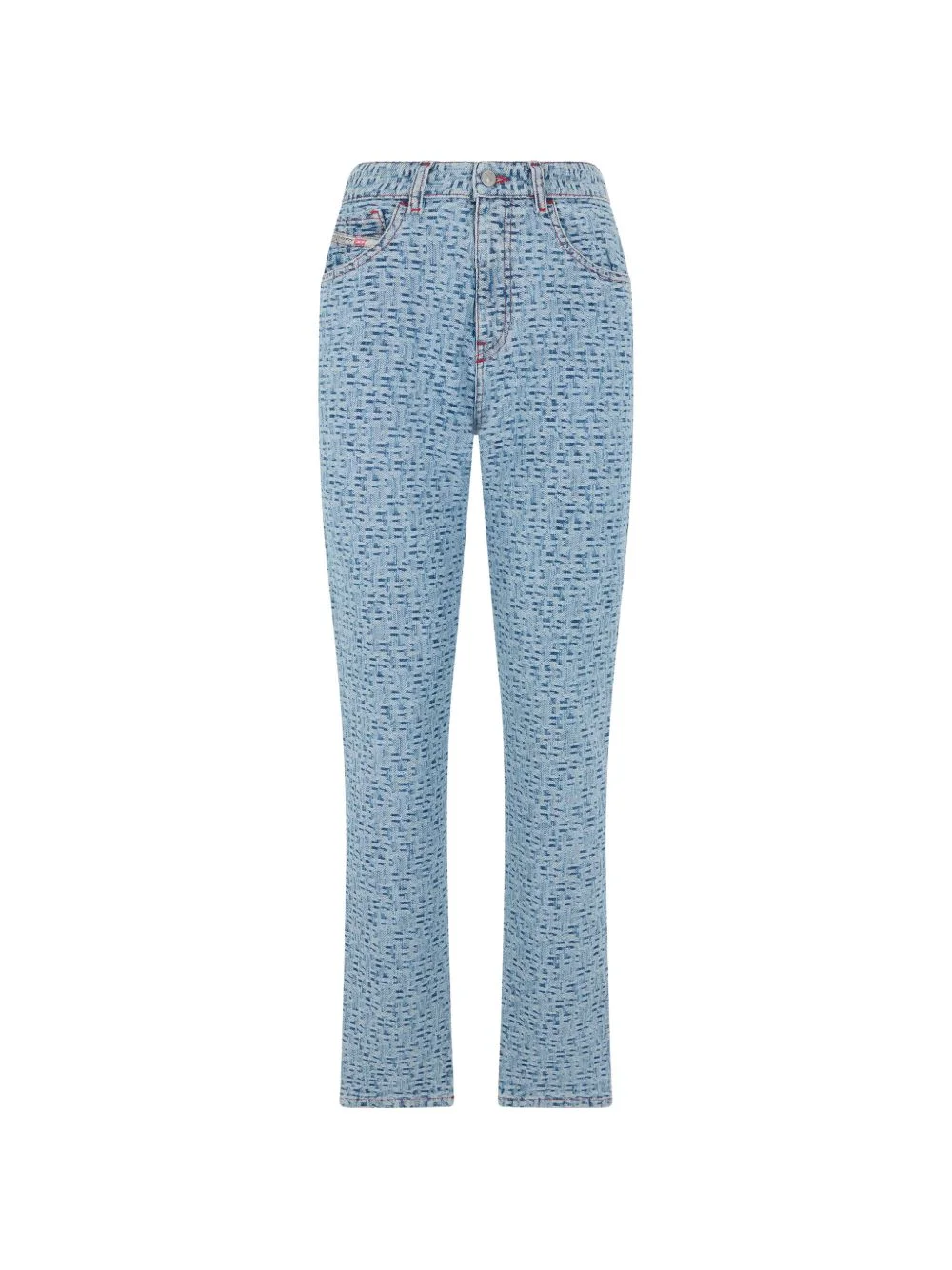 monogram-print straight-leg jeans - 1