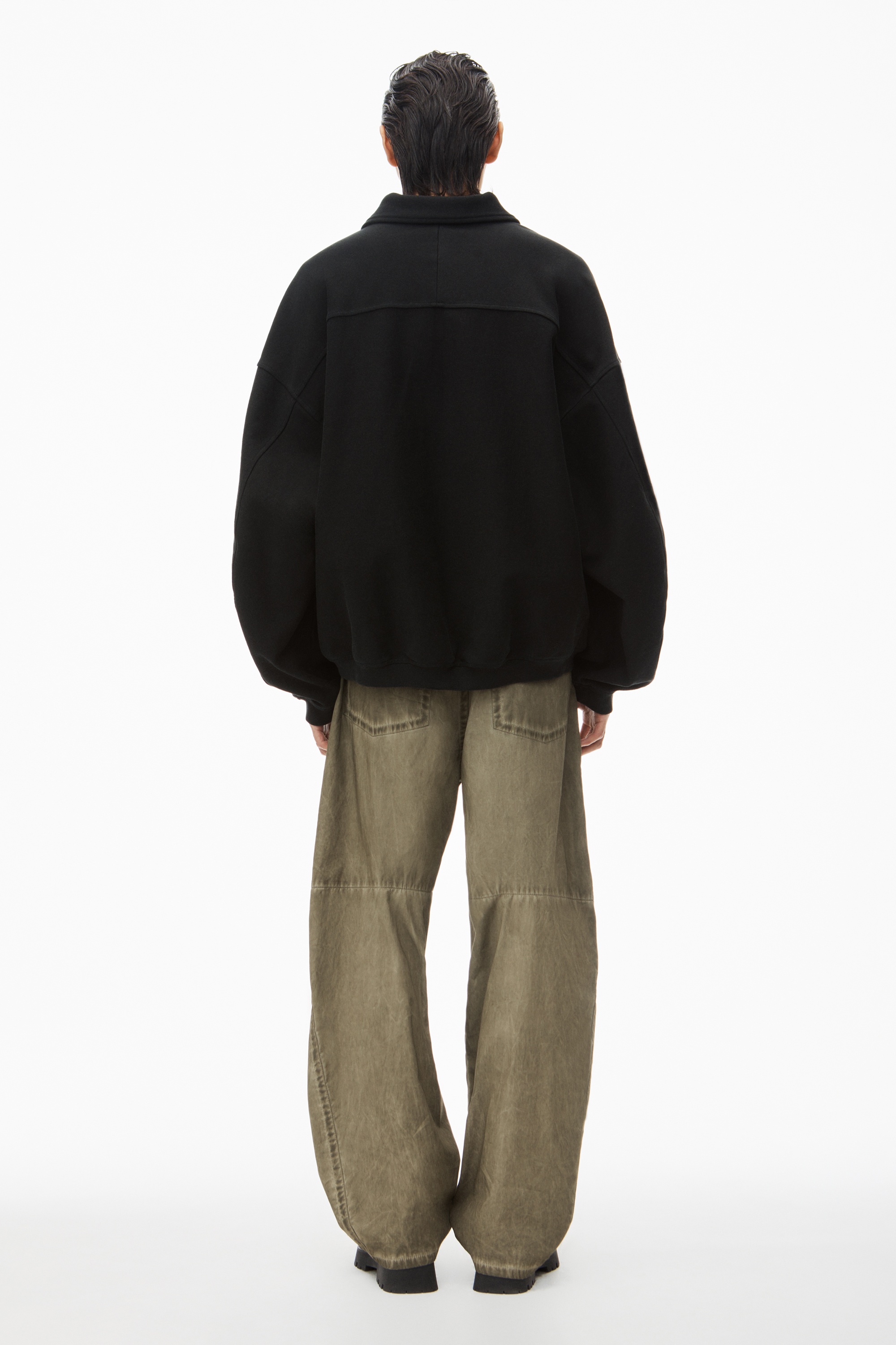 puffed logo oversized polo top in cotton - 4