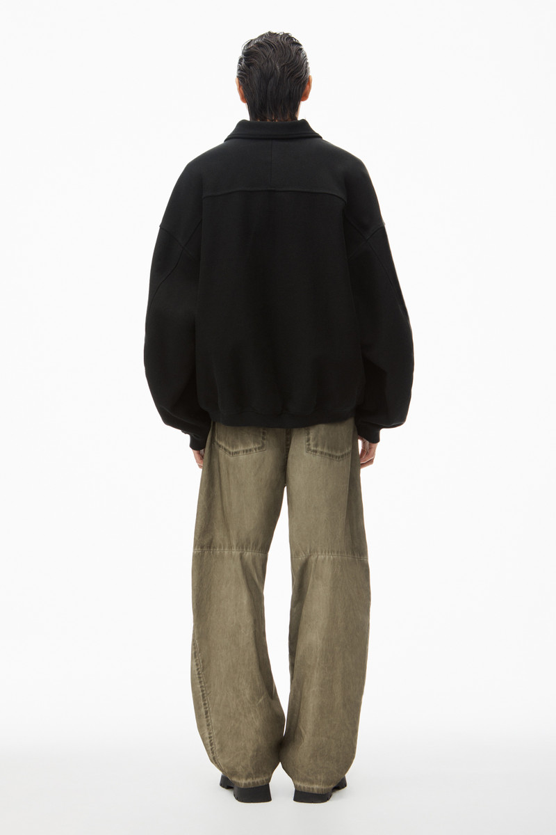 puffed logo oversized polo top in cotton 4