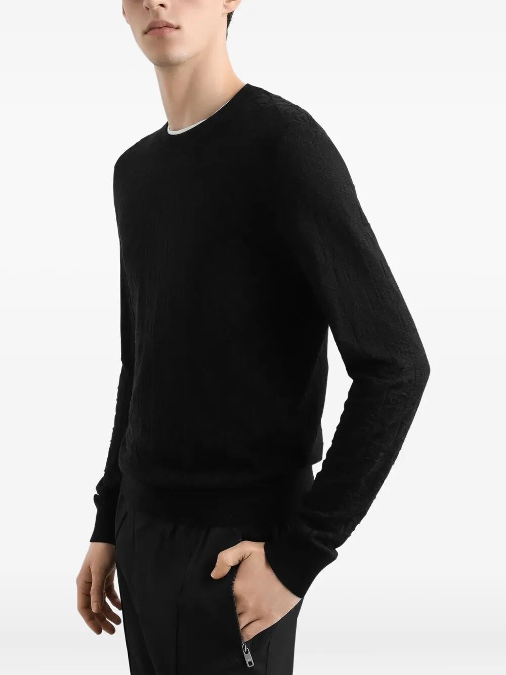 Long Sleeve Crew-Neck Sweater - 5