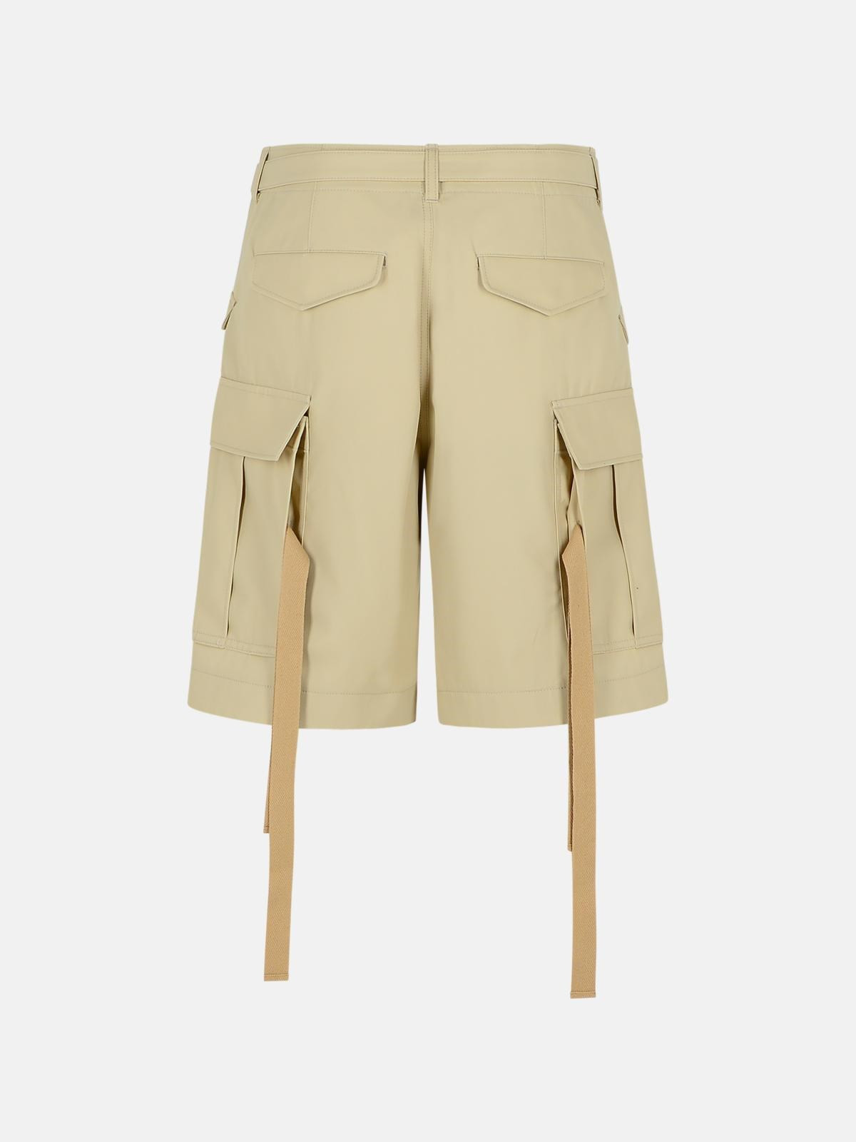 BEIGE COTTON BERMUDA SHORTS - 3