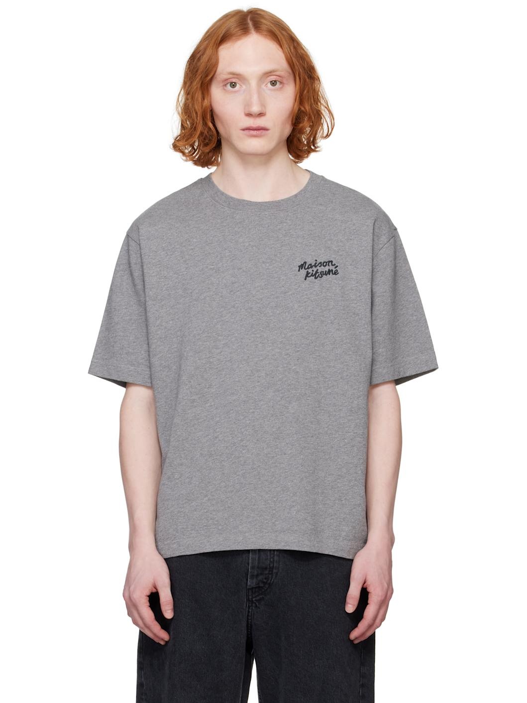 Gray '' Handwriting Oversize T-shirt - 1
