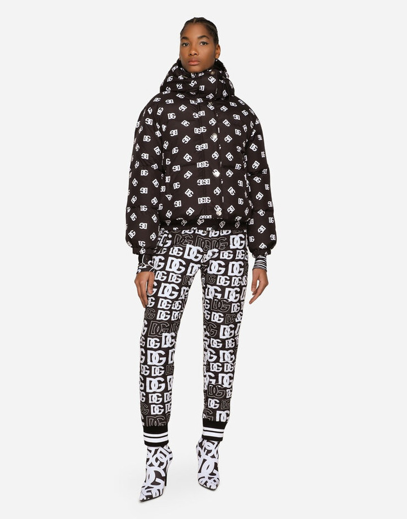 Dolce & Gabbana Nylon down jacket with all-over DG logo print outlook