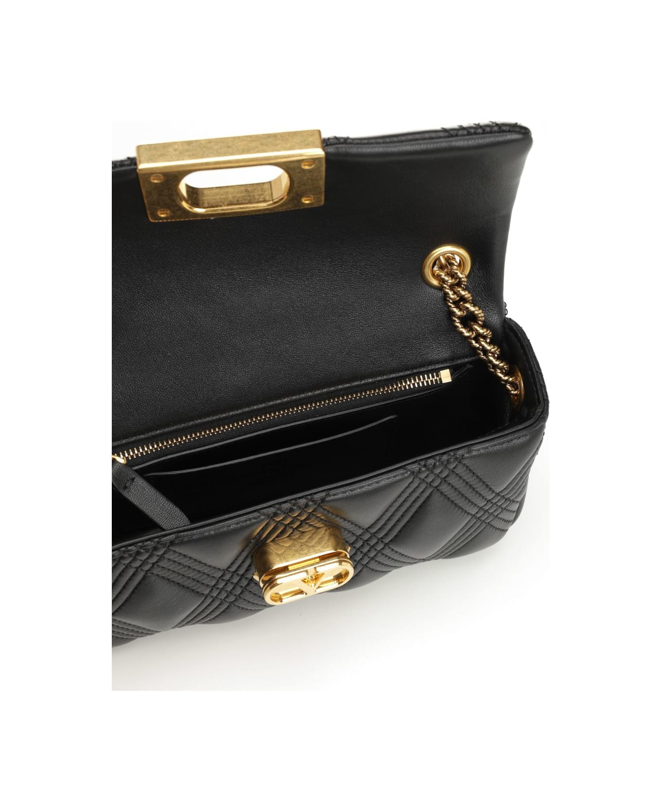 Small Top Handle Bag | Quiltie 67 | Nappa Deluxe/a.brass Logo-pall.studs-ant - 4