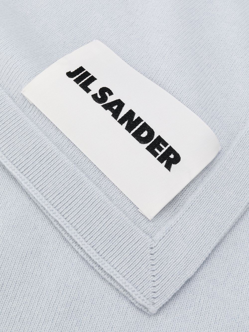 cashmere logo patch scarf - 3