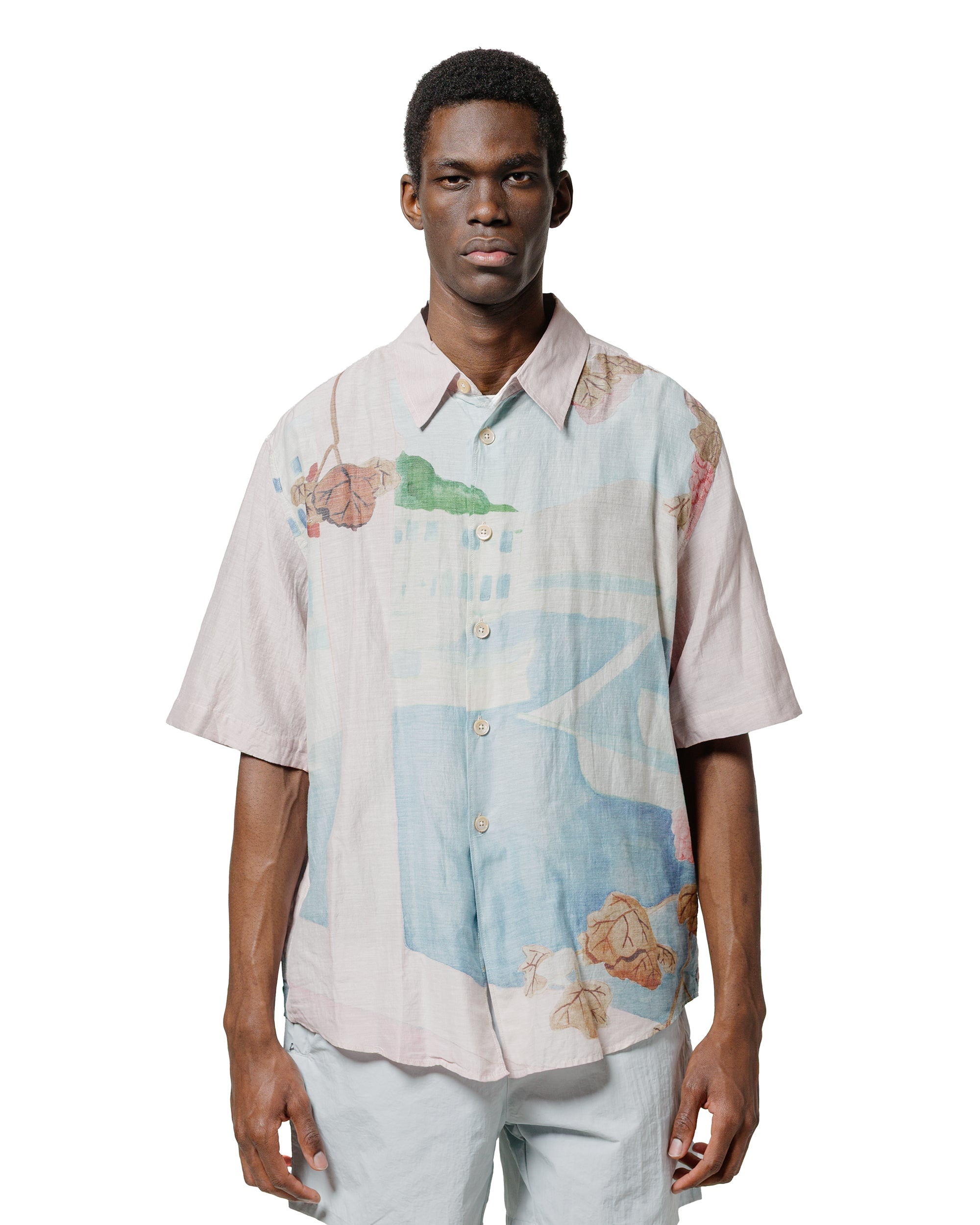 Beyond Shirt Shortsleeve Marina Vista Print Cotton Silk - 2