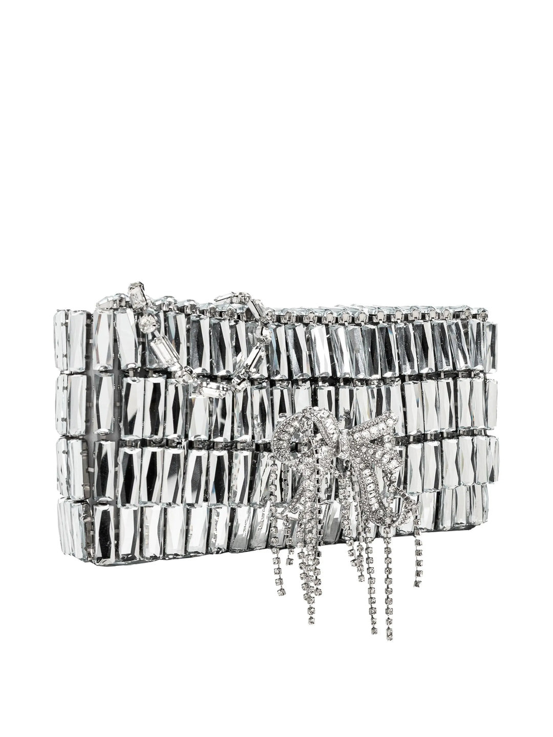 Silver Crystal Bow Mini Shoulder Bag - 4