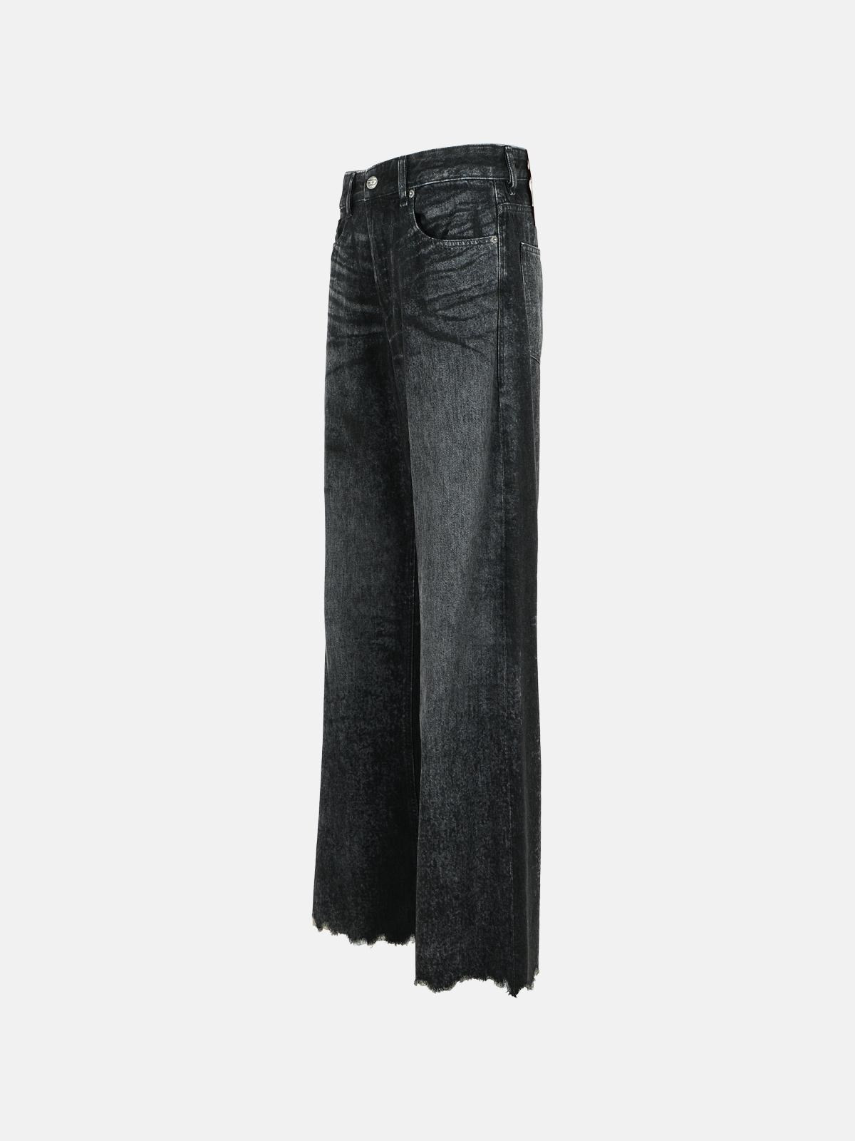 BLACK COTTON BLEND JEANS - 2