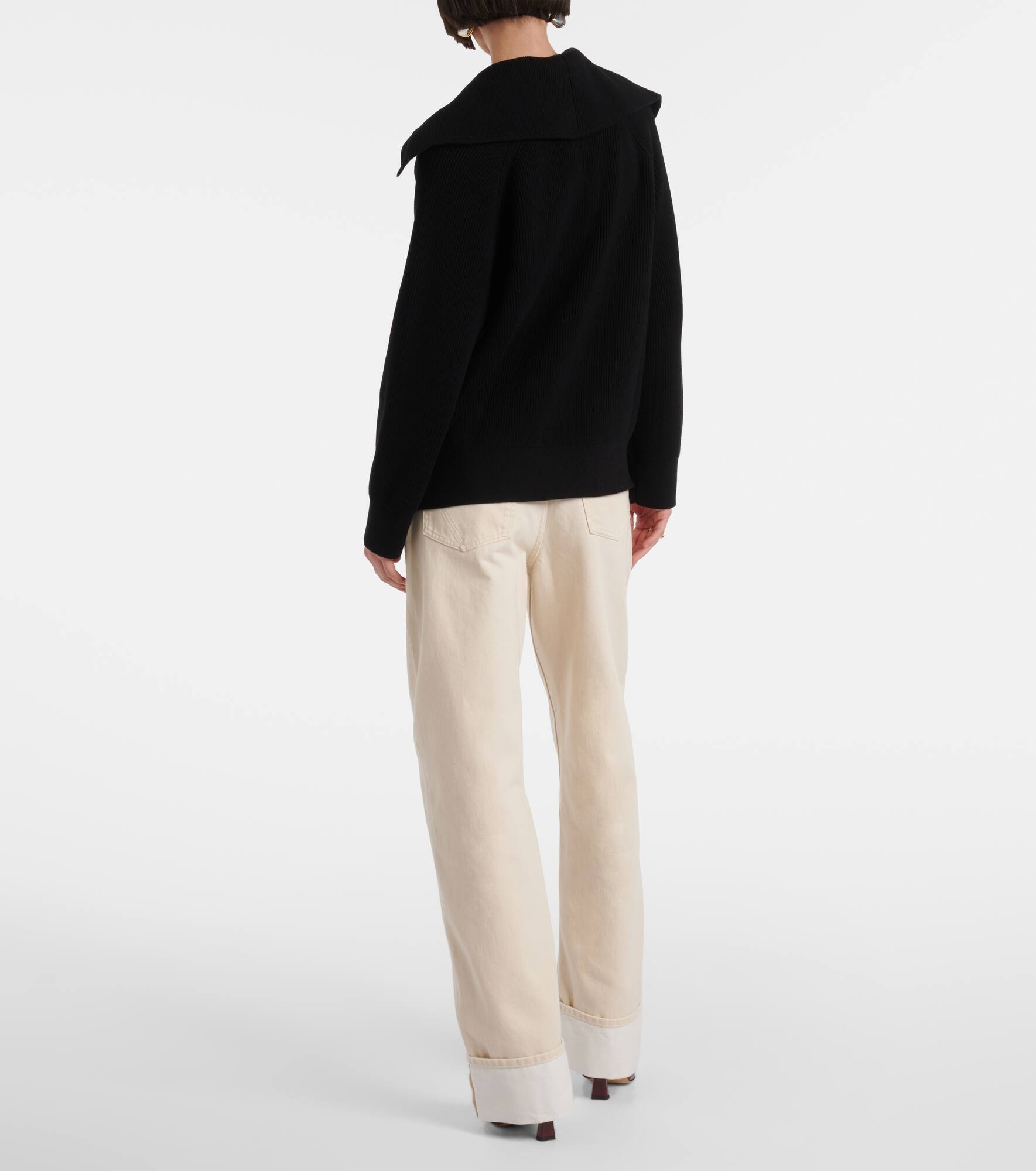 Knot ribbed-knit cotton cardigan - 3