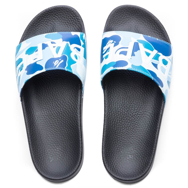 A BATHING APE® ABC CAMO SLIDE SANDALS  - BLUE outlook