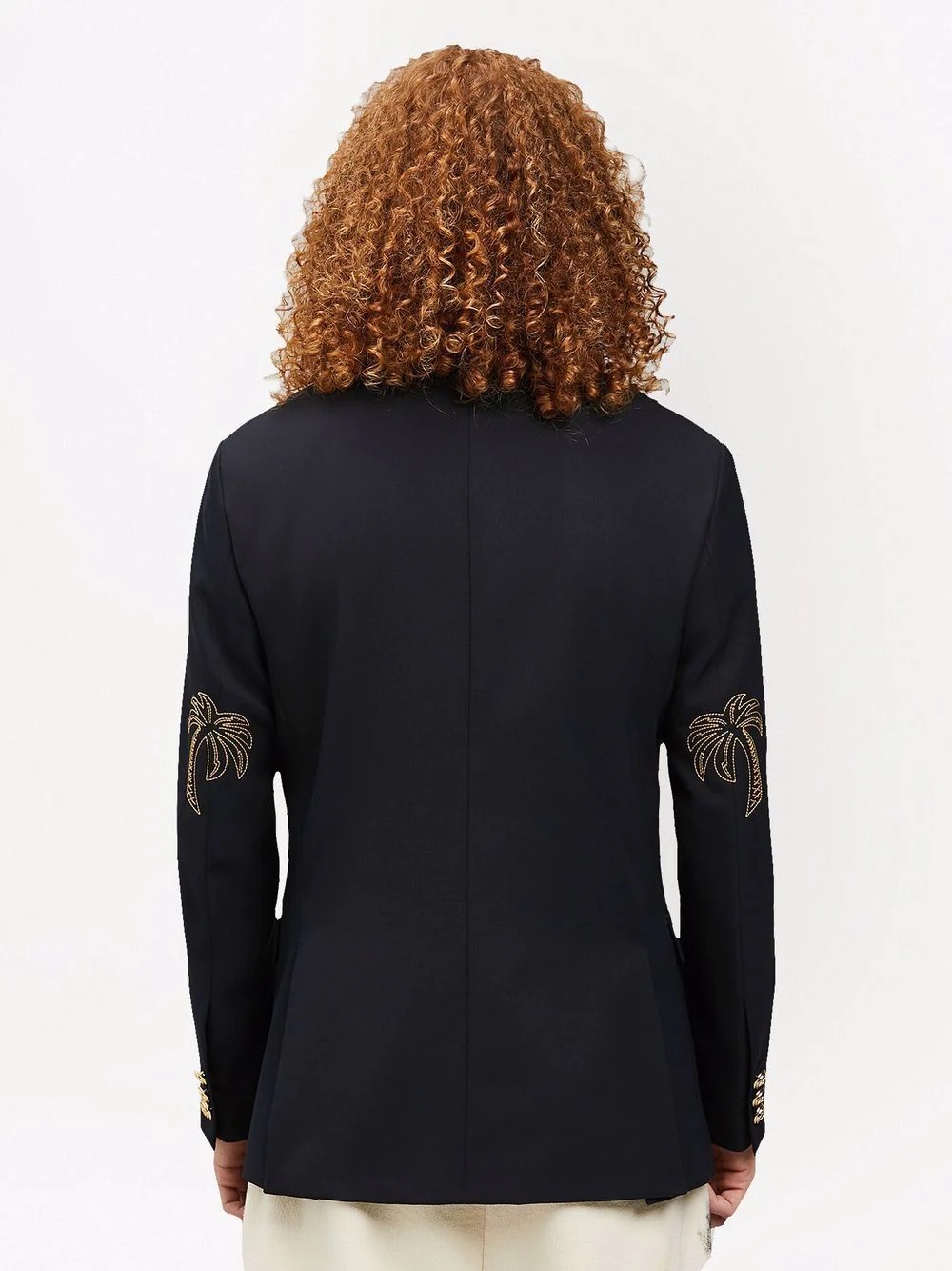 Palm Tree-embroidery blazer - 4