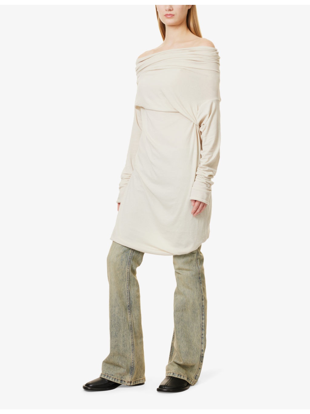Bound Draped Stretch-Cotton Top - 3