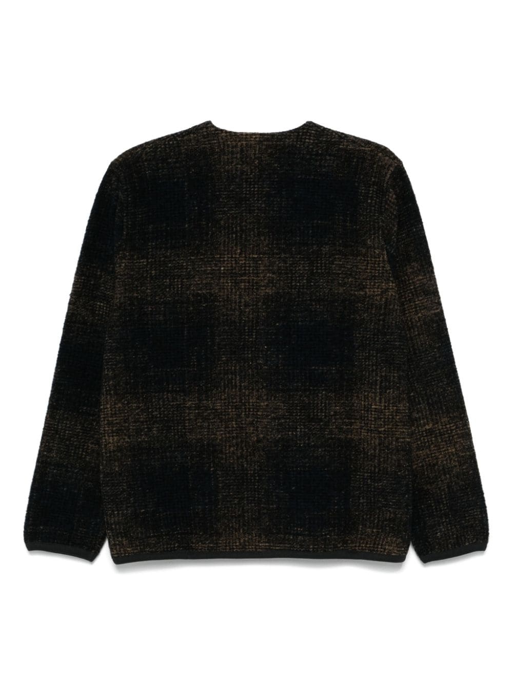 checked fleece cardigan - 2