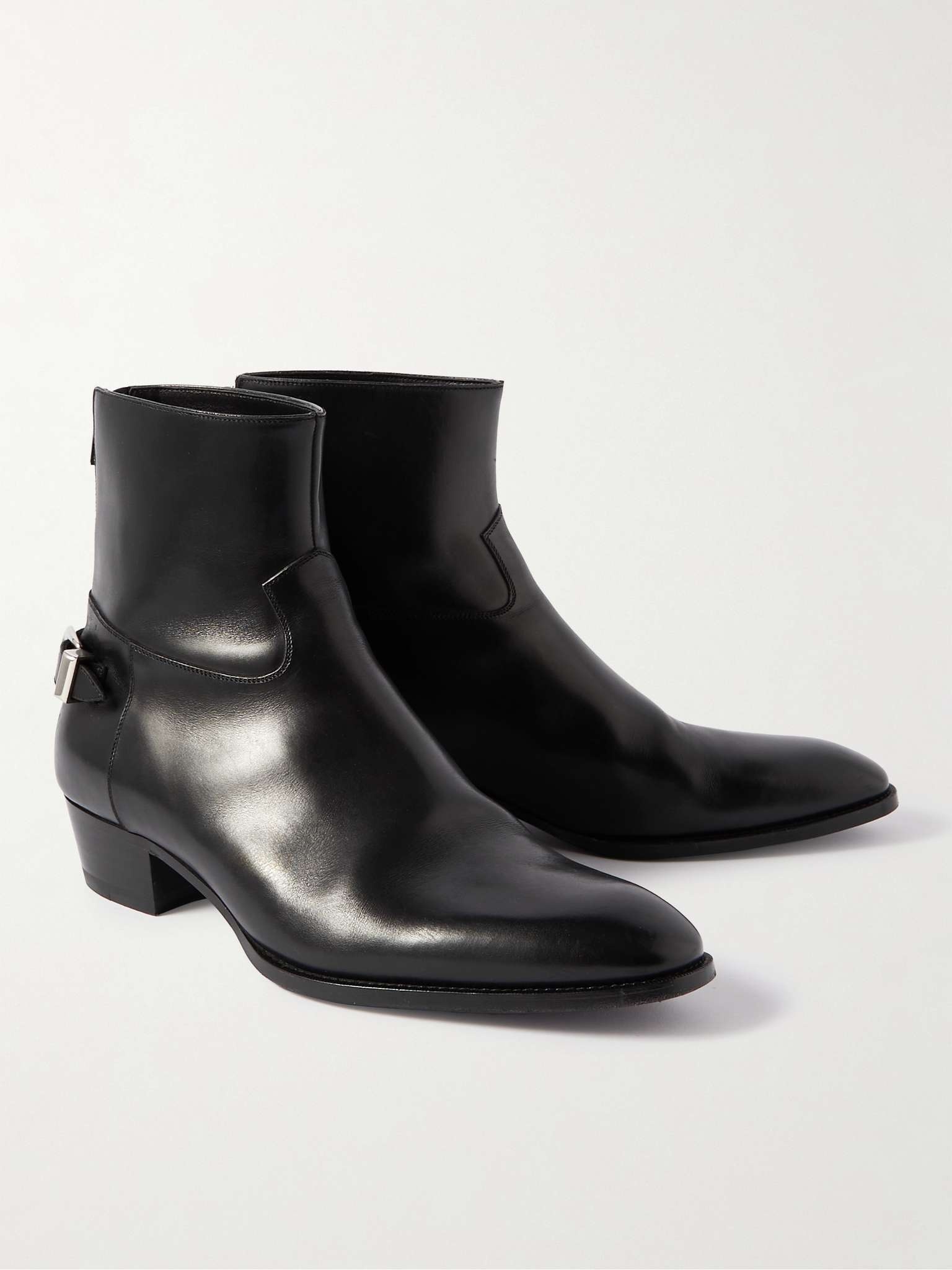 Drugstore Buckled Leather Ankle Boots - 4