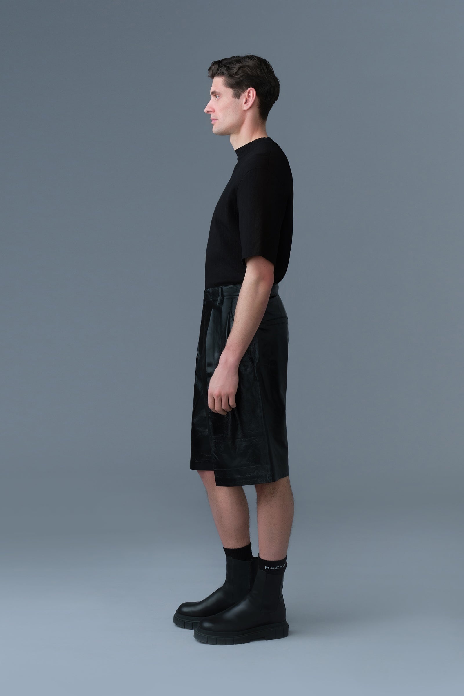 DELMAR-L Pleated Leather Shorts - 3