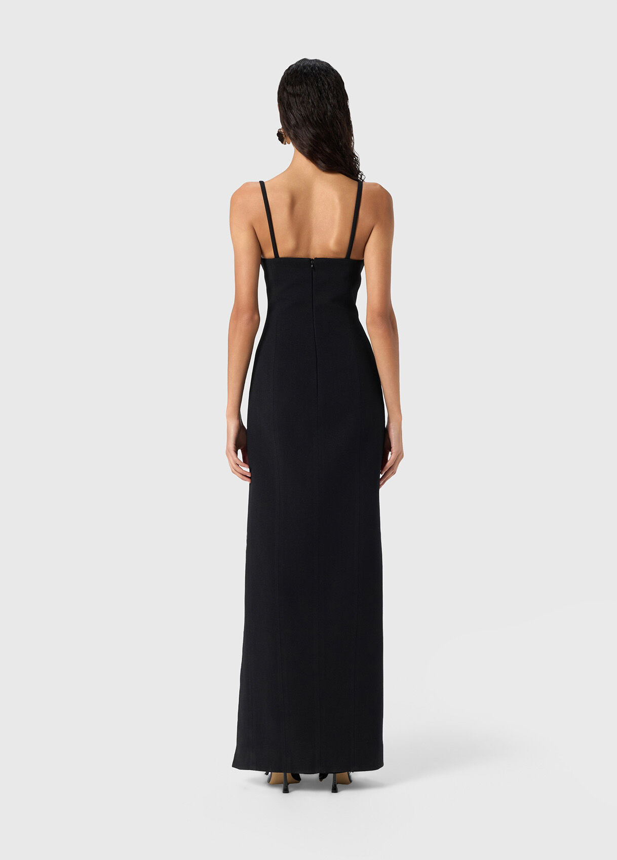 LONG CREPE DRESS WITH SLIT - 3
