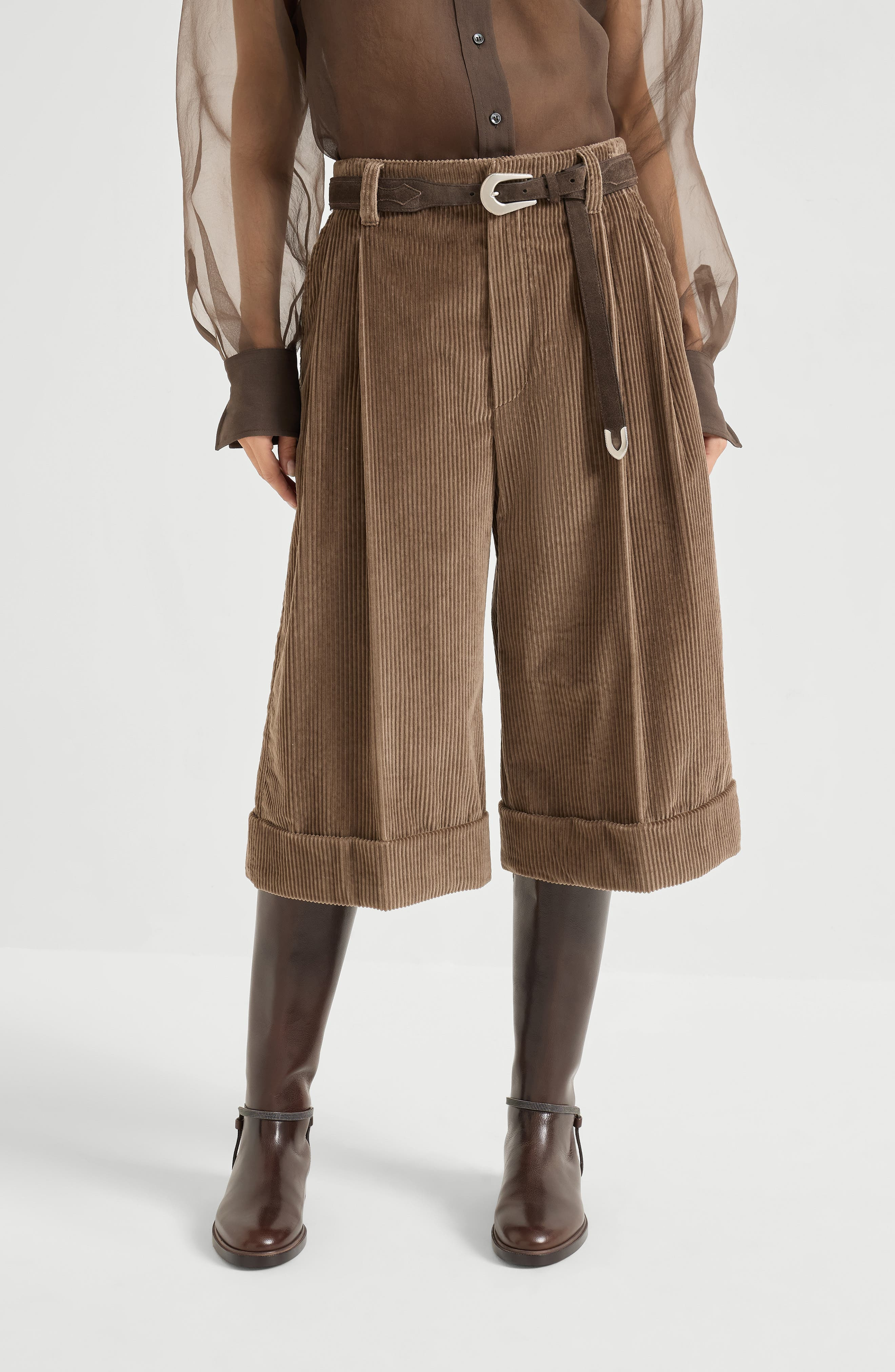 Brunello Cucinelli Corduroy city Bermuda shorts in Brown at Nordstrom - 2