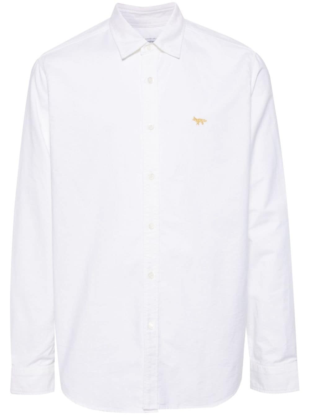 x Maison KitsunÃ© logo-embroidered shirt - 1