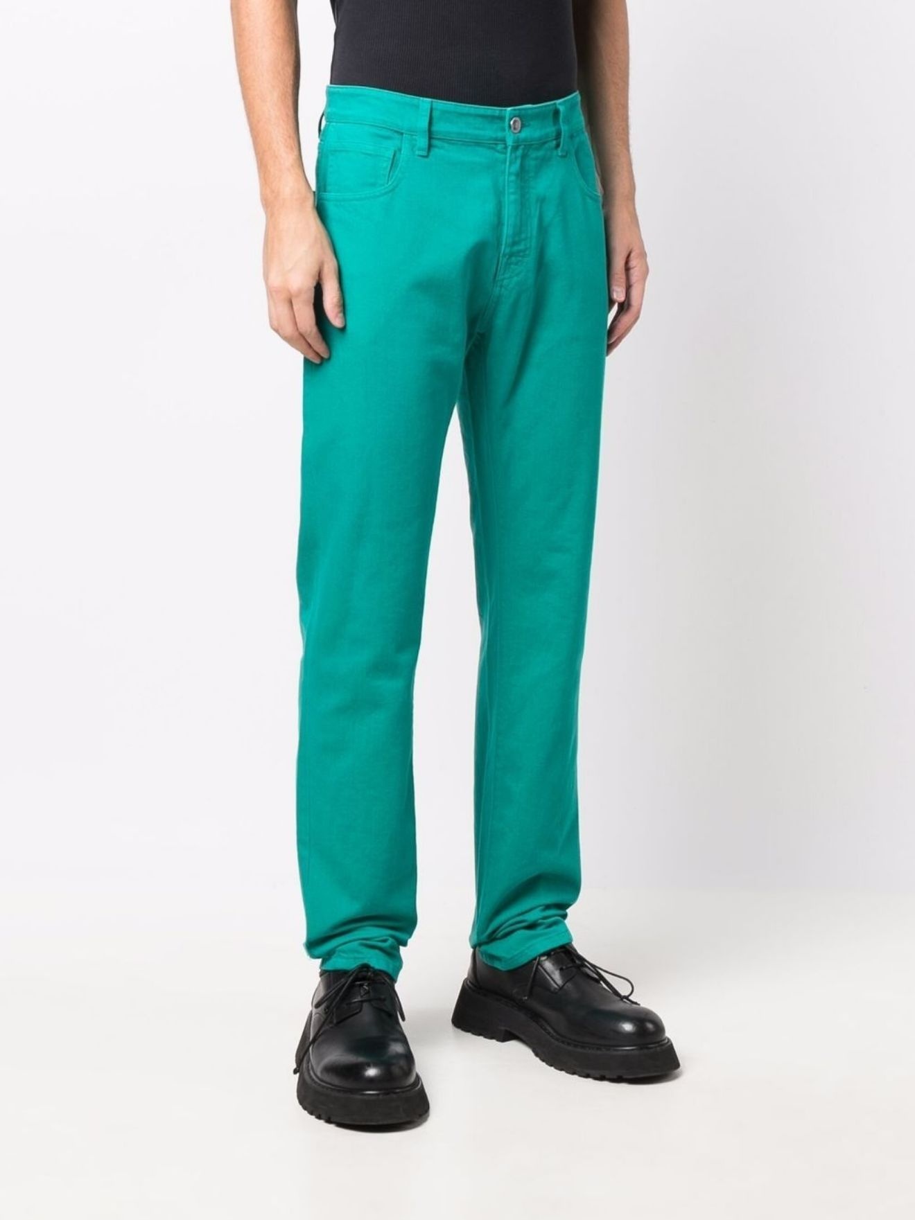 logo-patch straight-leg trousers - 3