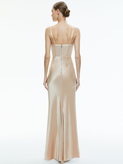 Alice + Olivia VALENTINA DRAPED CORSET MAXI DRESS outlook