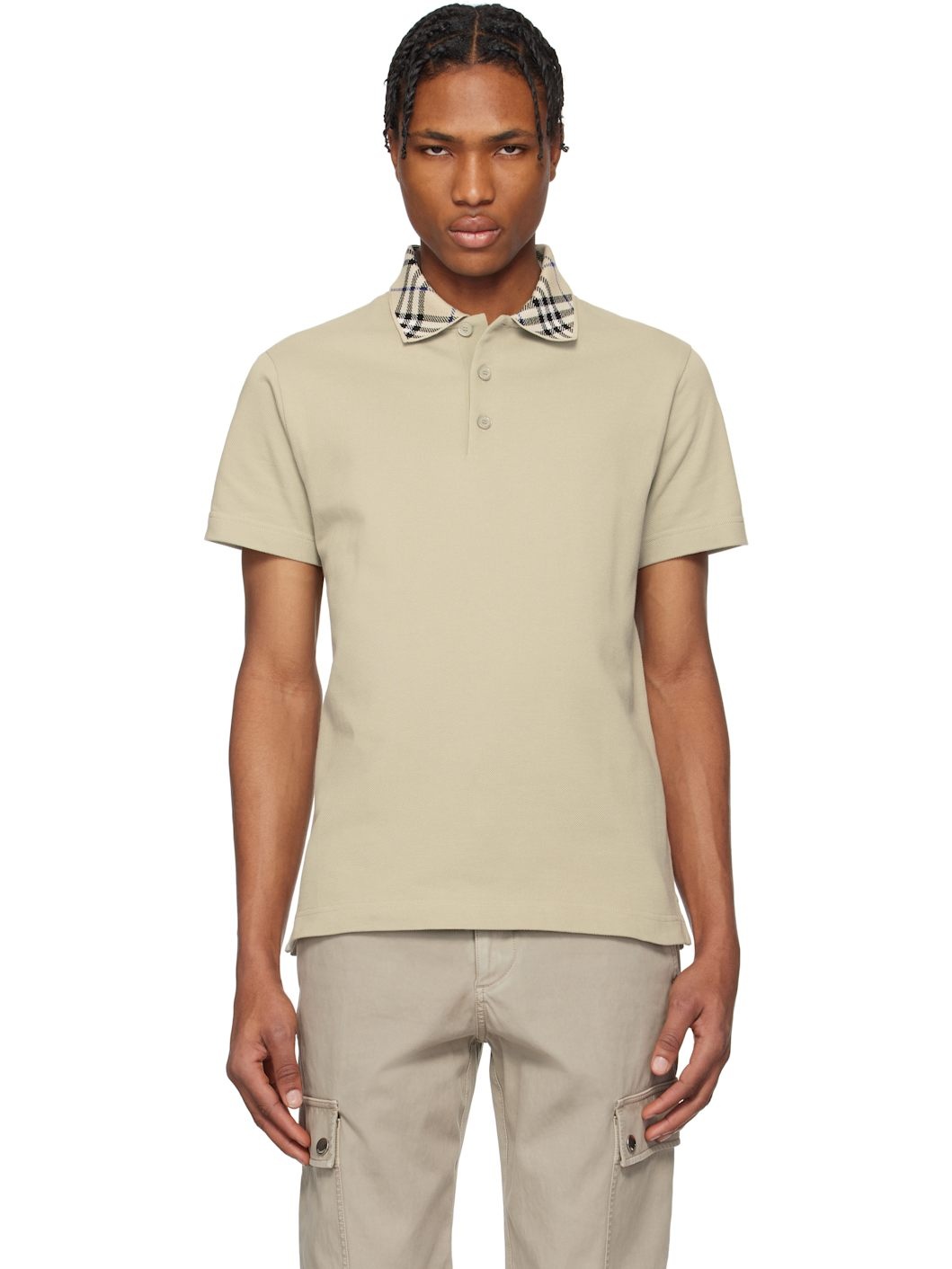 Taupe Cotton Polo - 1