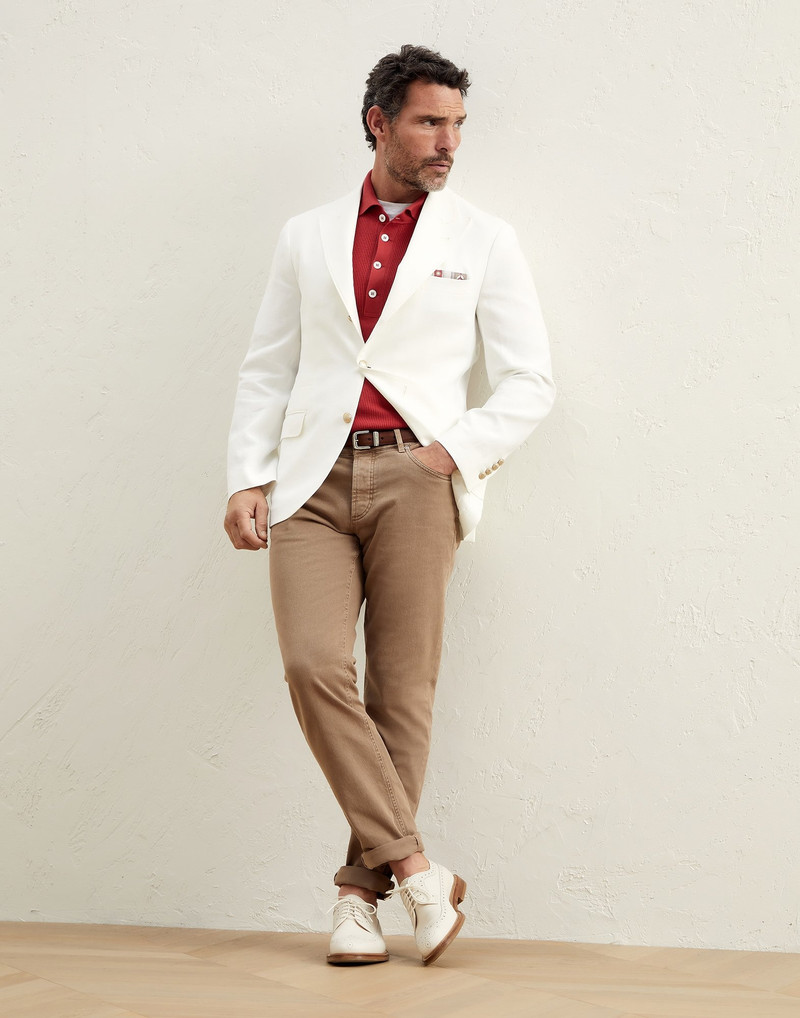 Brunello Cucinelli Dyed comfort denim traditional fit five-pocket trousers outlook