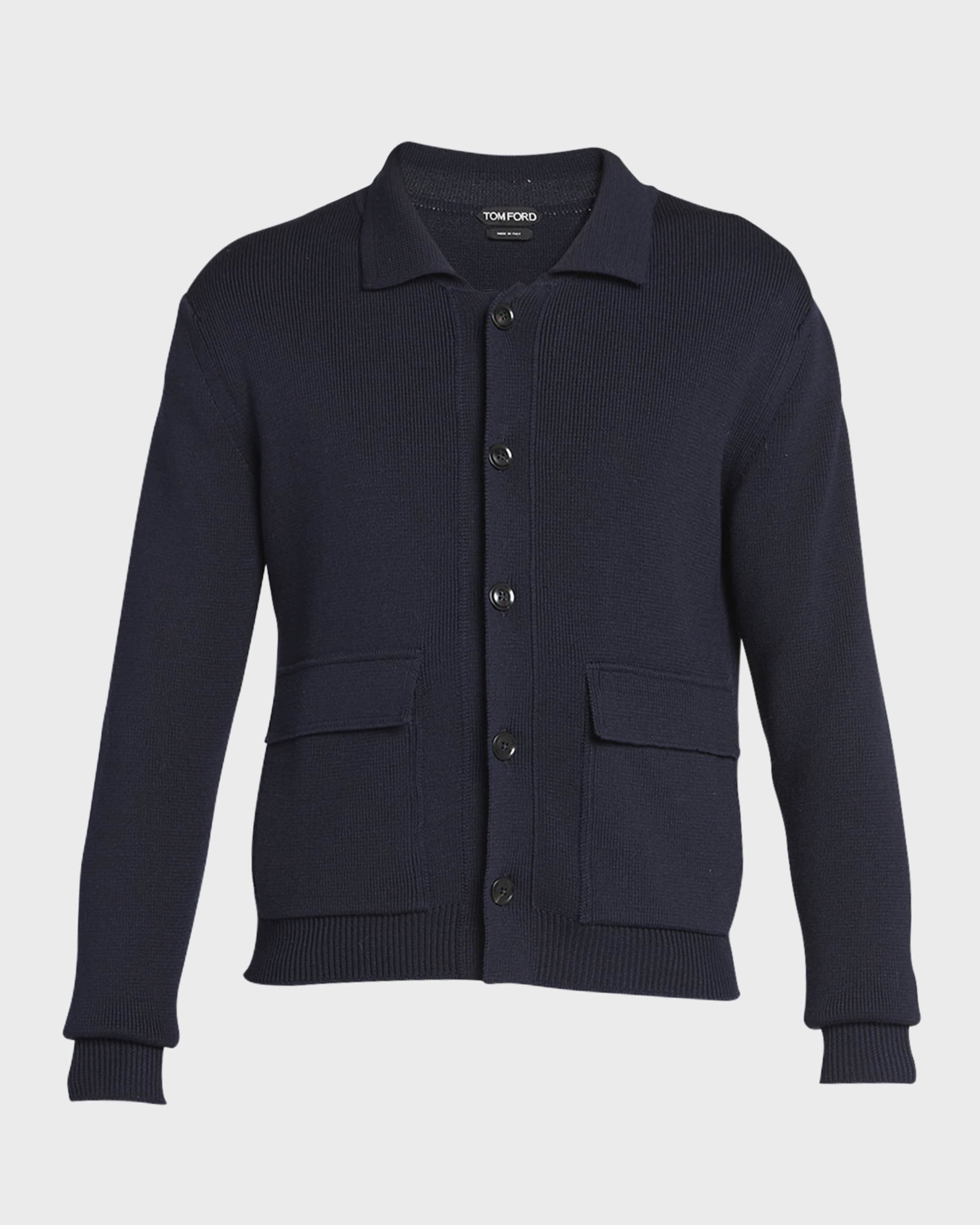 Men's Wool-Silk Knit Overshirt - 1