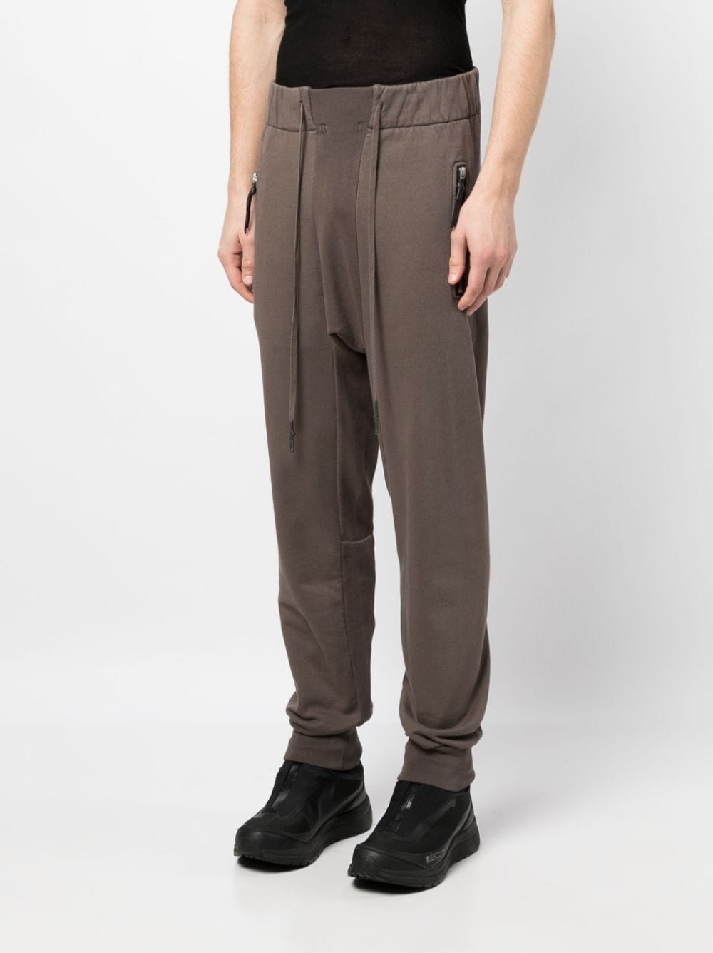 panelled tapered cotton track pants - 3