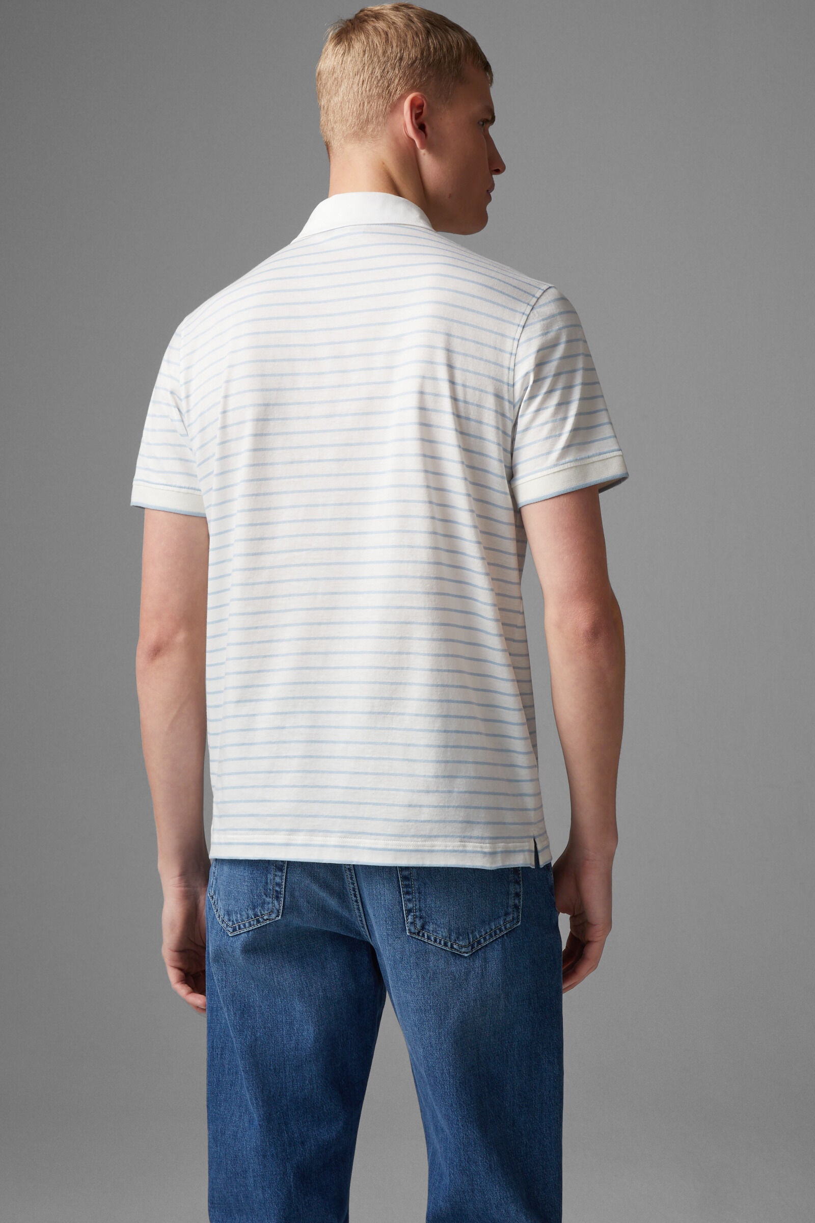 Duncan polo shirt in Off-white/Light blue - 3