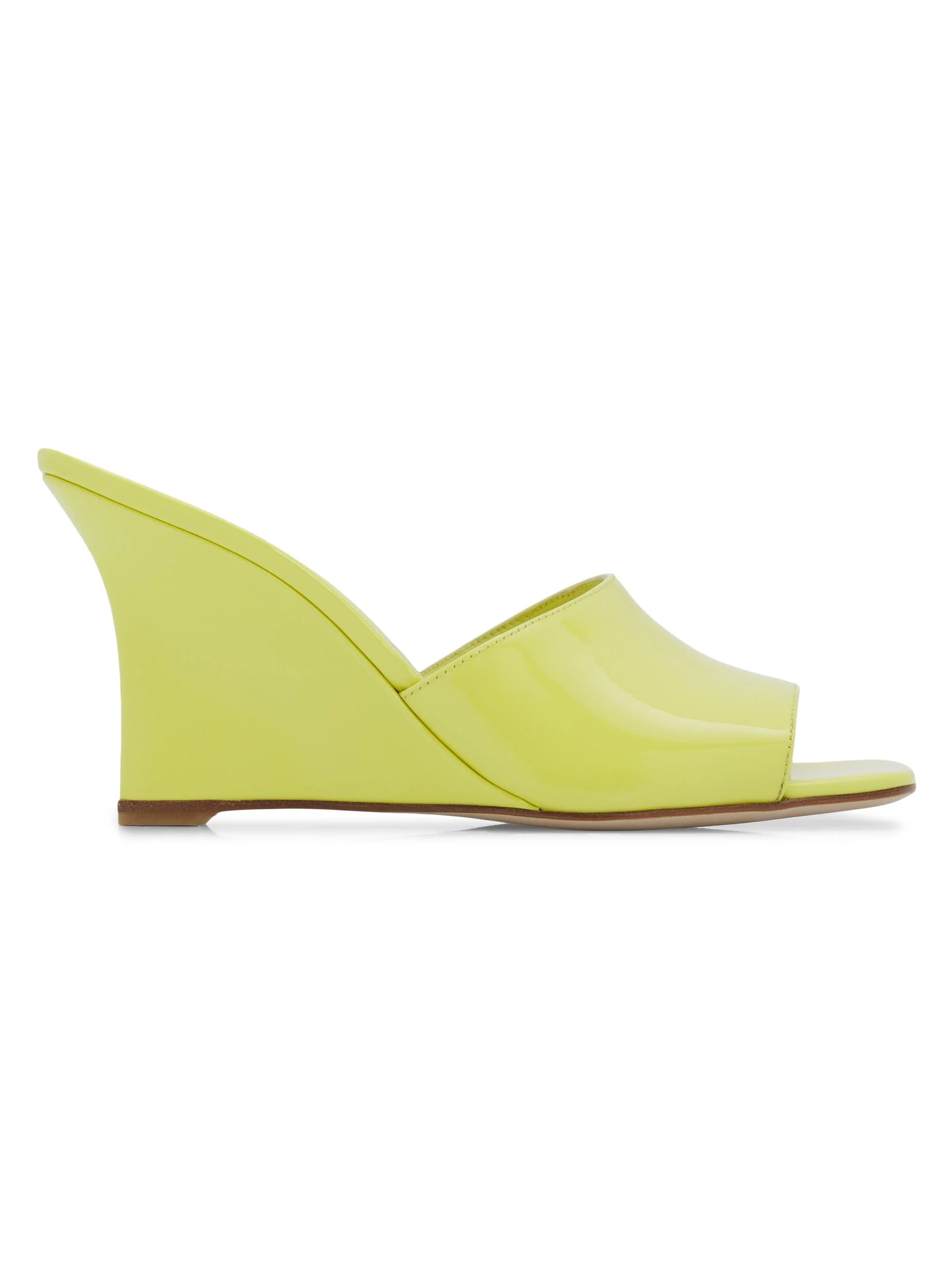 Women's Vinnie 85MM Wedge-Heel Patent Leather Mules - Citrine - 1