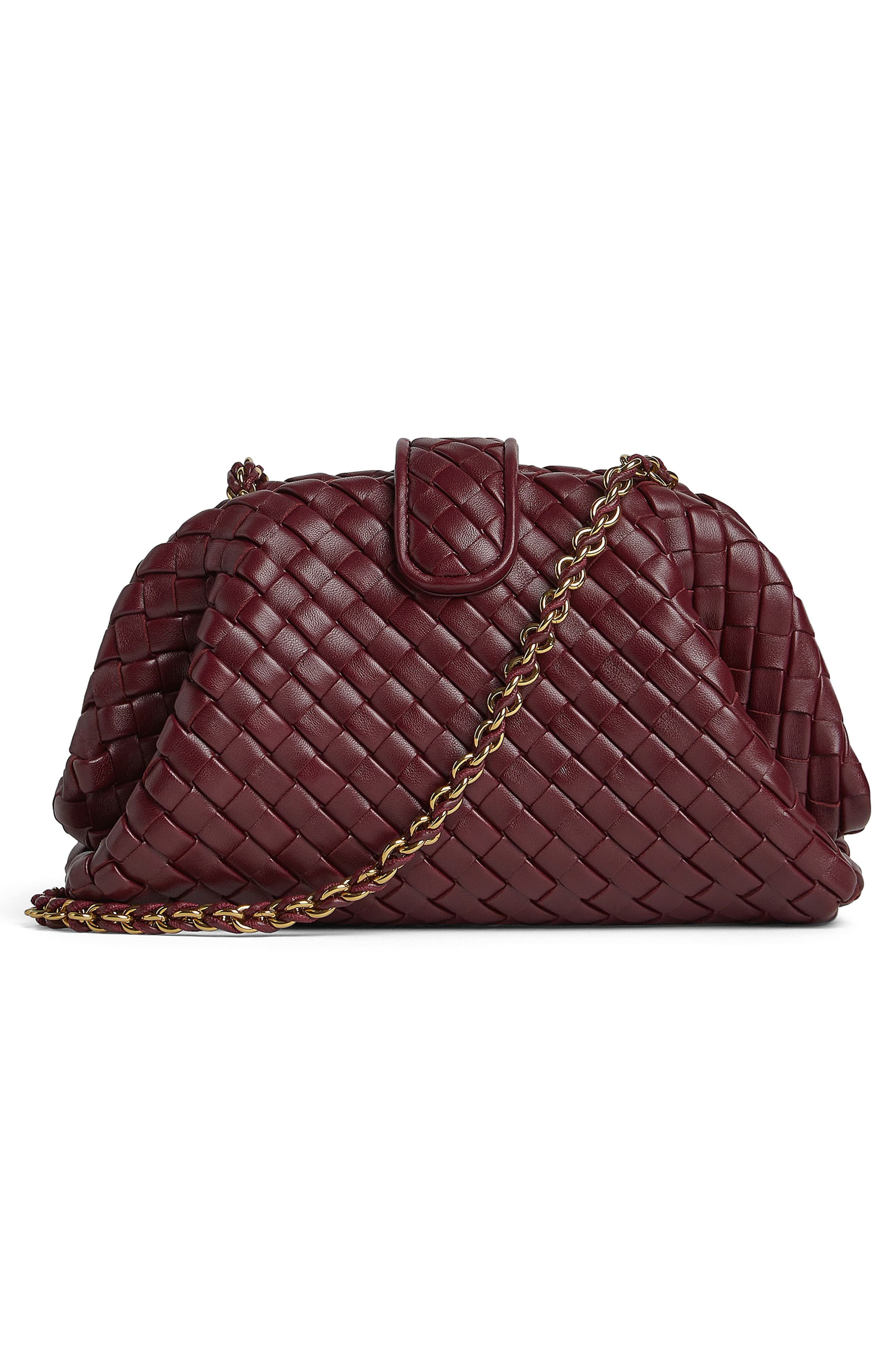 Bottega Veneta Mini Lauren 1980 Intrecciato Leather Clutch in 2250 Barolo-M Brass at Nordstrom - 4