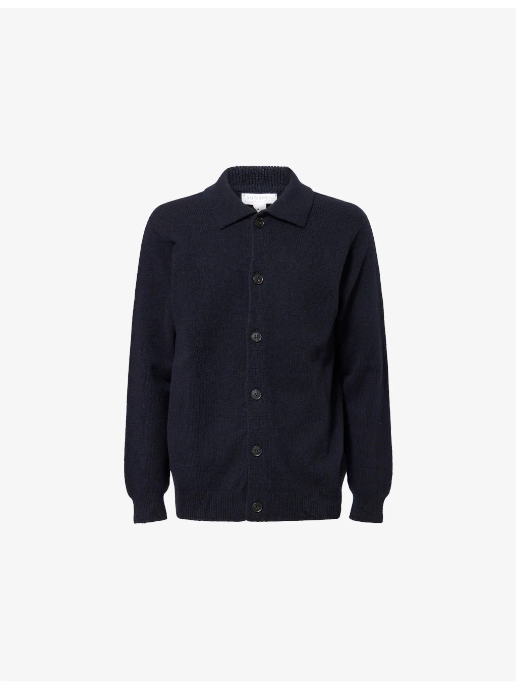 Collar Knitted Lambswool Cardigan - 1