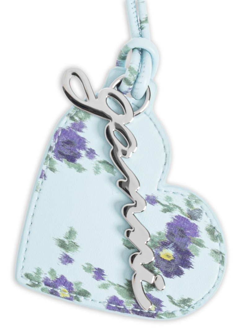 floral-print heart-shaped mirror charm 4