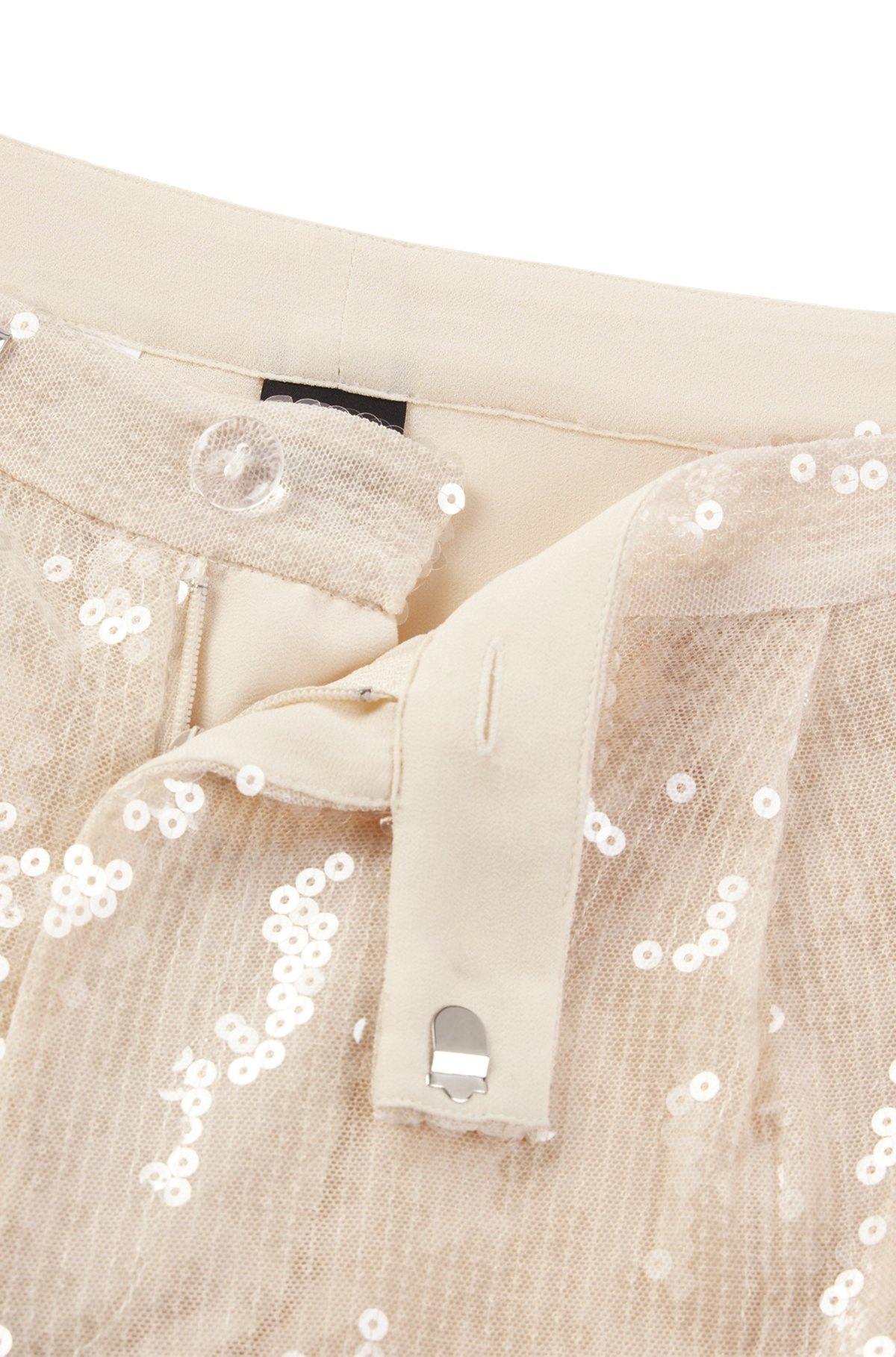STRAIGHT-FIT TROUSERS IN SEQUINNED STRETCH FABRIC - 6