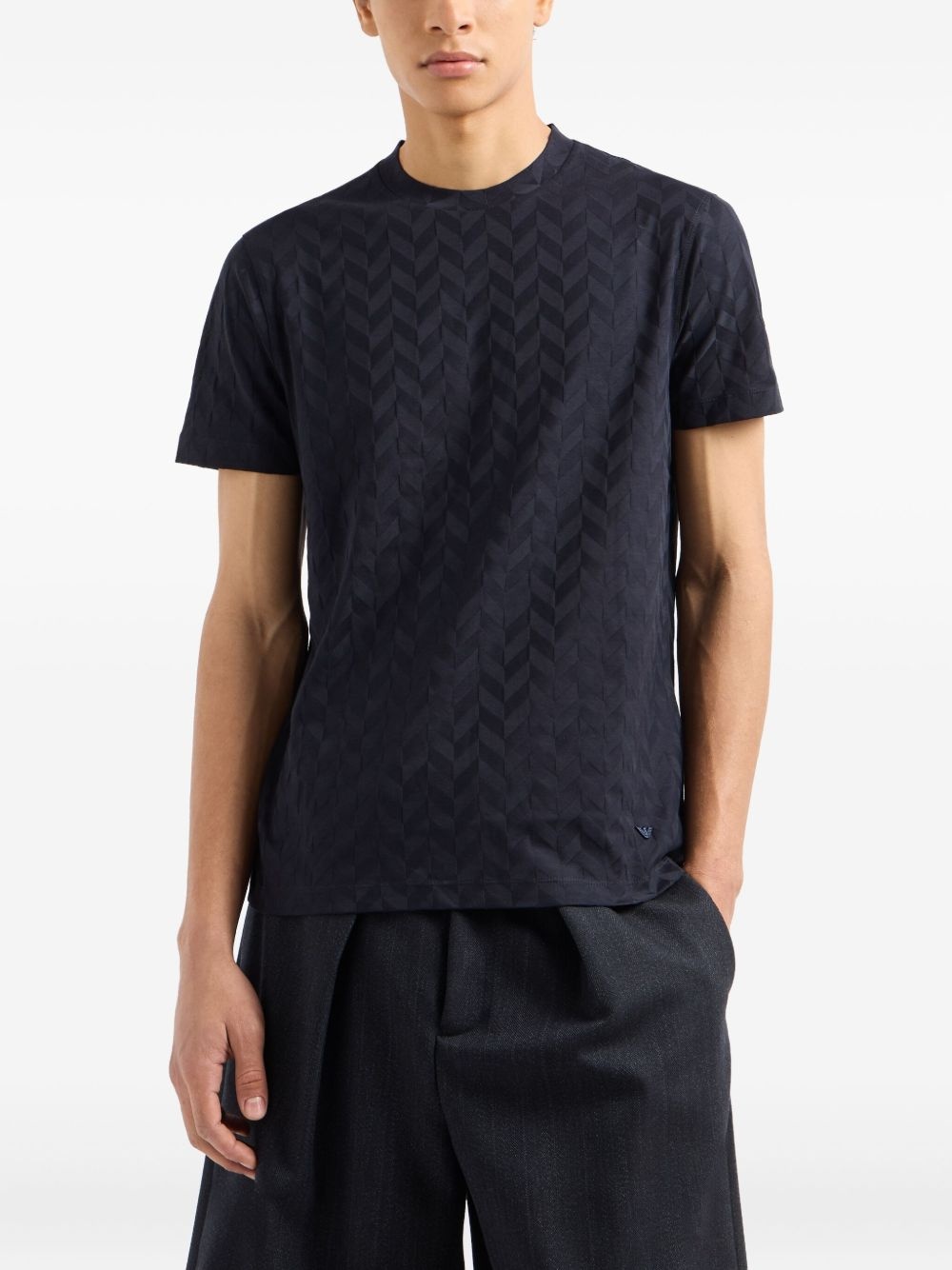 herringbone-pattern T-shirt - 3