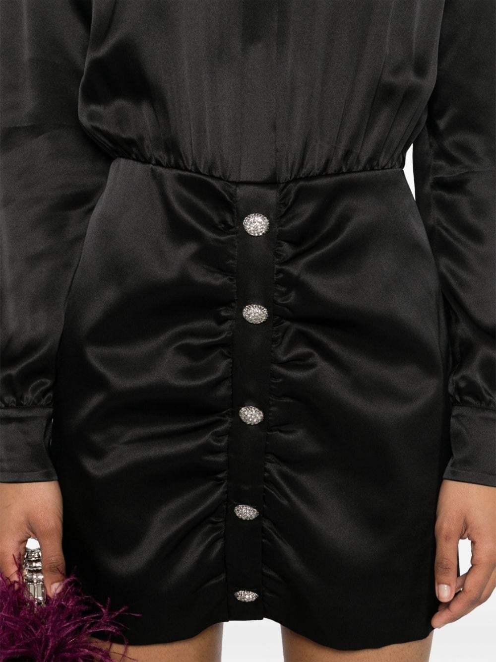 long-sleeve silk dress - 5