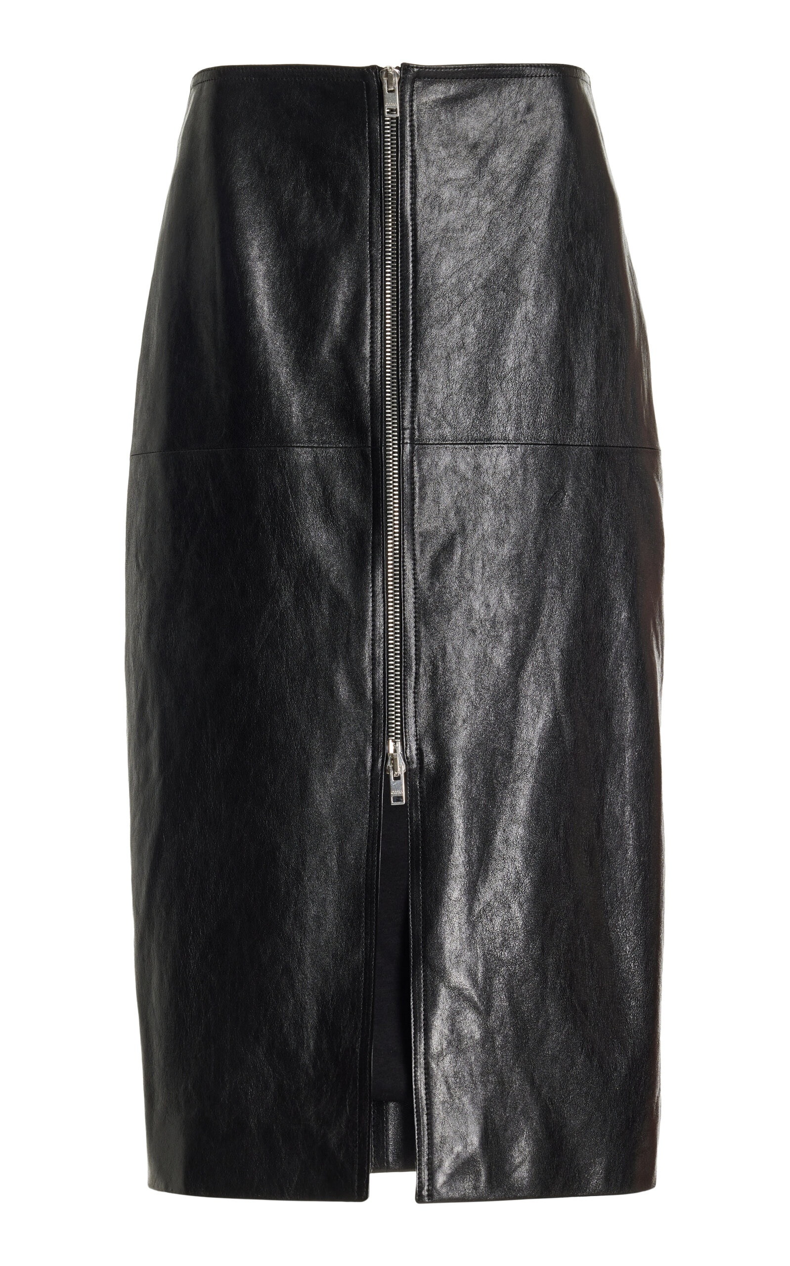 Ediaz Leather Midi Skirt black - 1