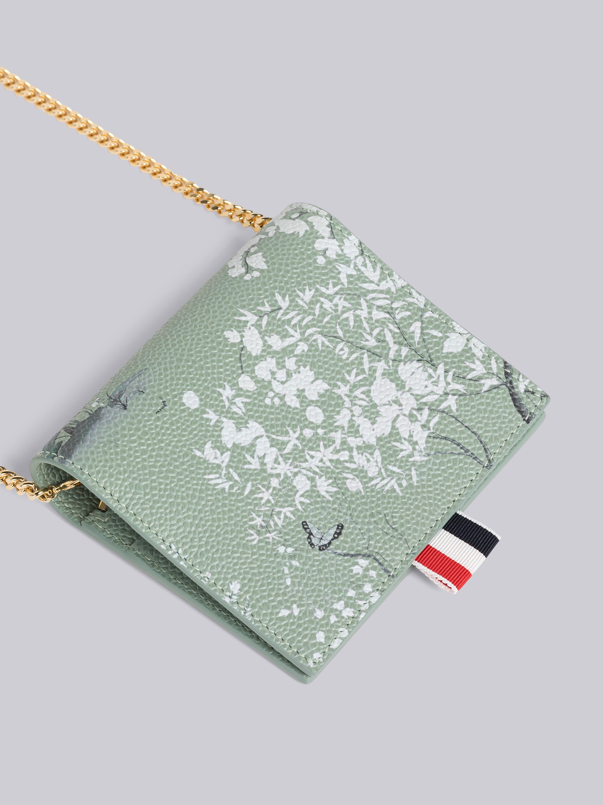 Toile Print Pebble Grain Leather Chain Strap Cardholder - 2