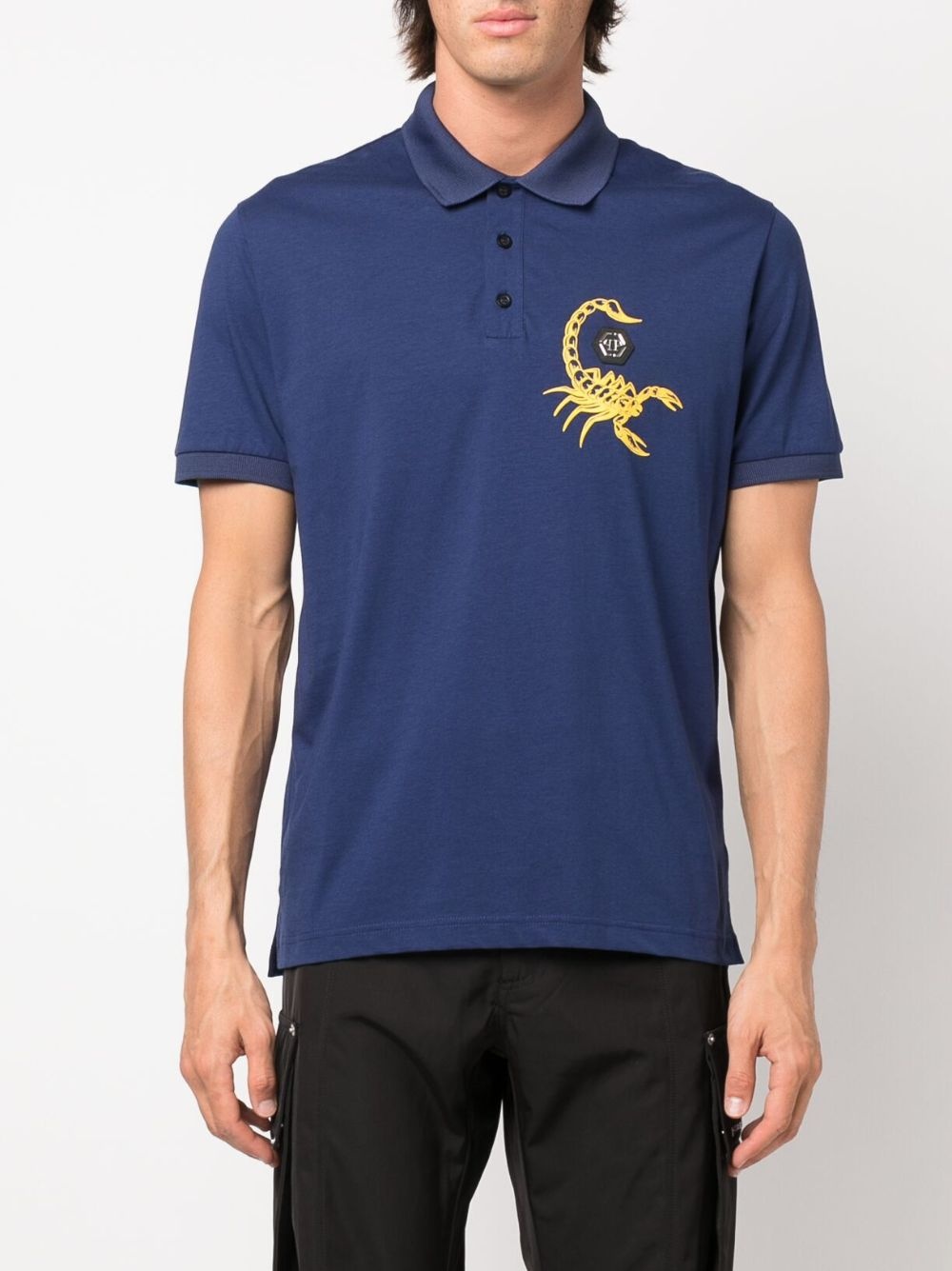 Scorpion-print polo shirt - 3