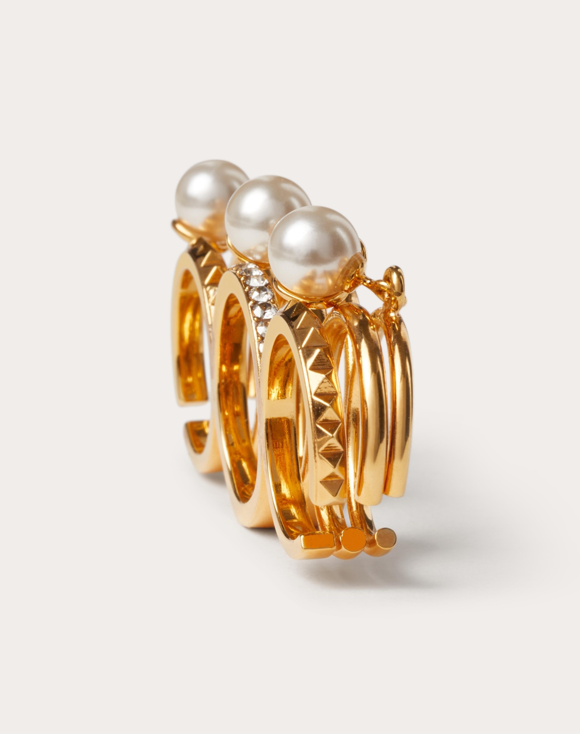 VLOGO SIGNATURE METAL RING SET WITH SWAROVSKI® PEARLS - 3