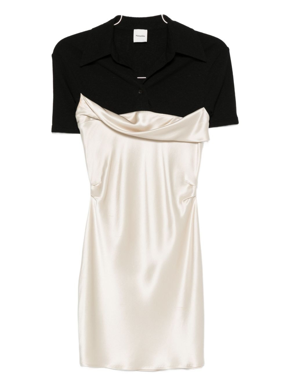 satin-paneled mini dress - 1