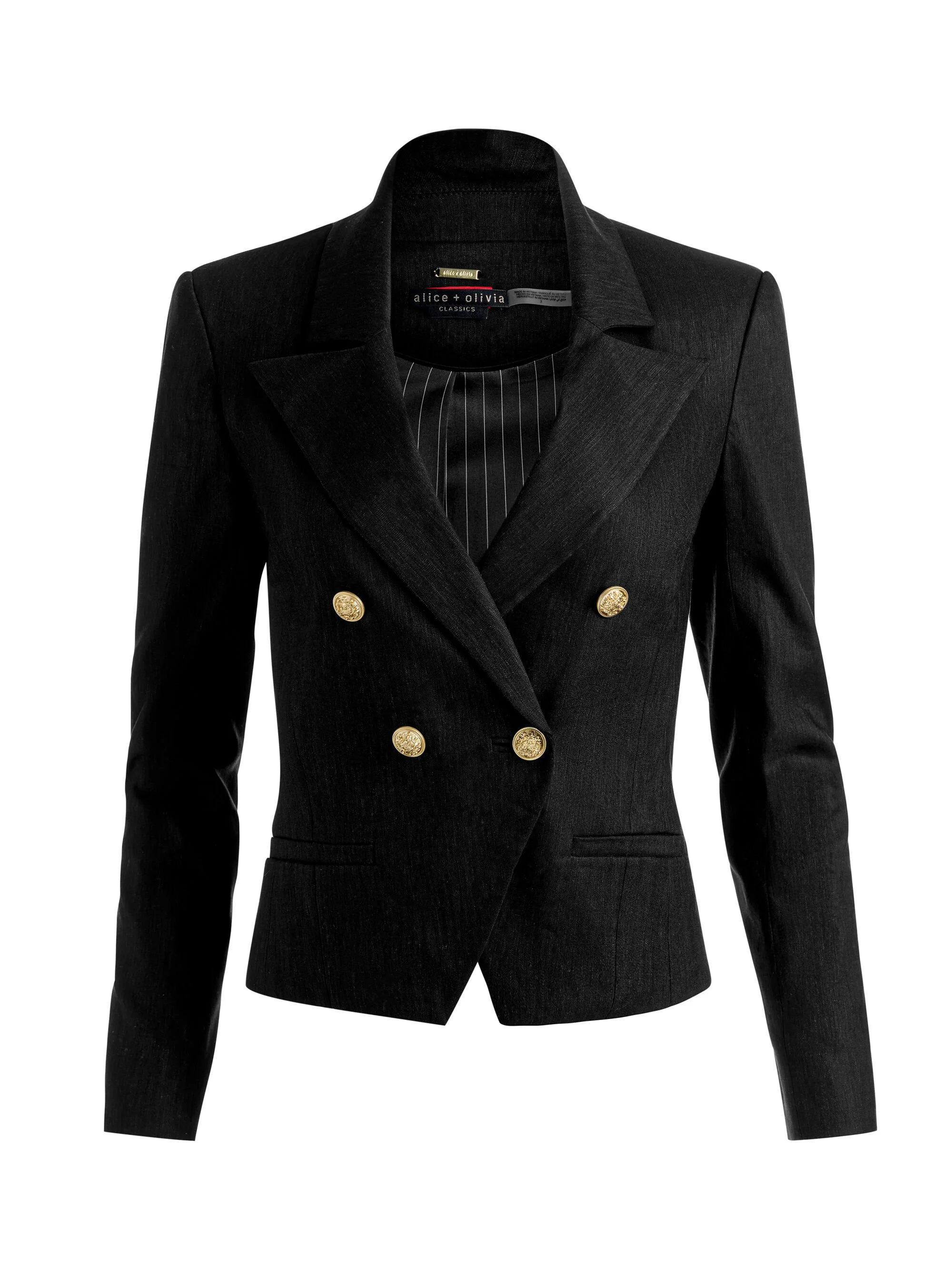 SABLE LINEN CROPPED BLAZER - 1