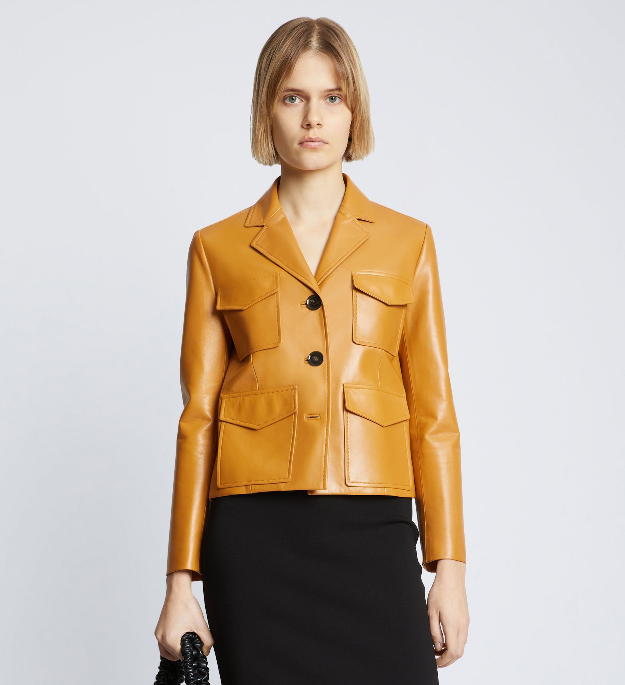 Glossy Leather Jacket - 2
