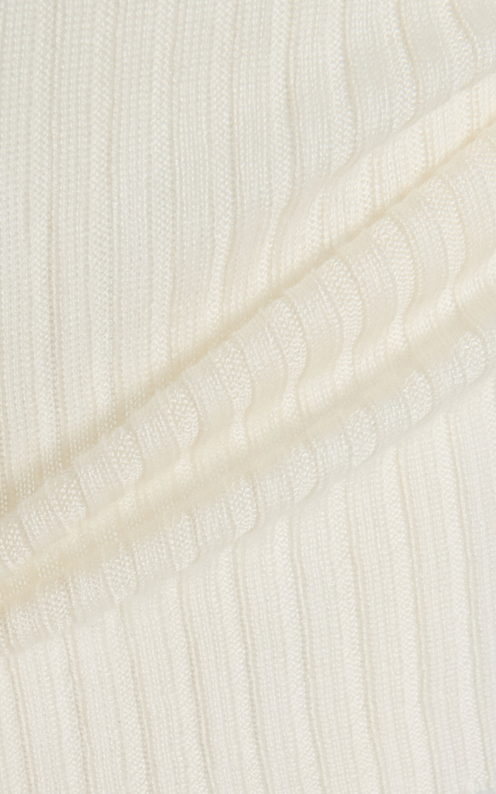 Peppe Ribbed Cashmere-Silk Turtleneck Top ivory - 5