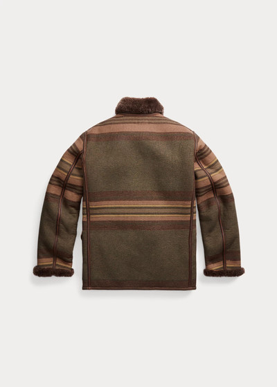 RRL by Ralph Lauren Shearling-Lined Striped Woven Peacoat outlook