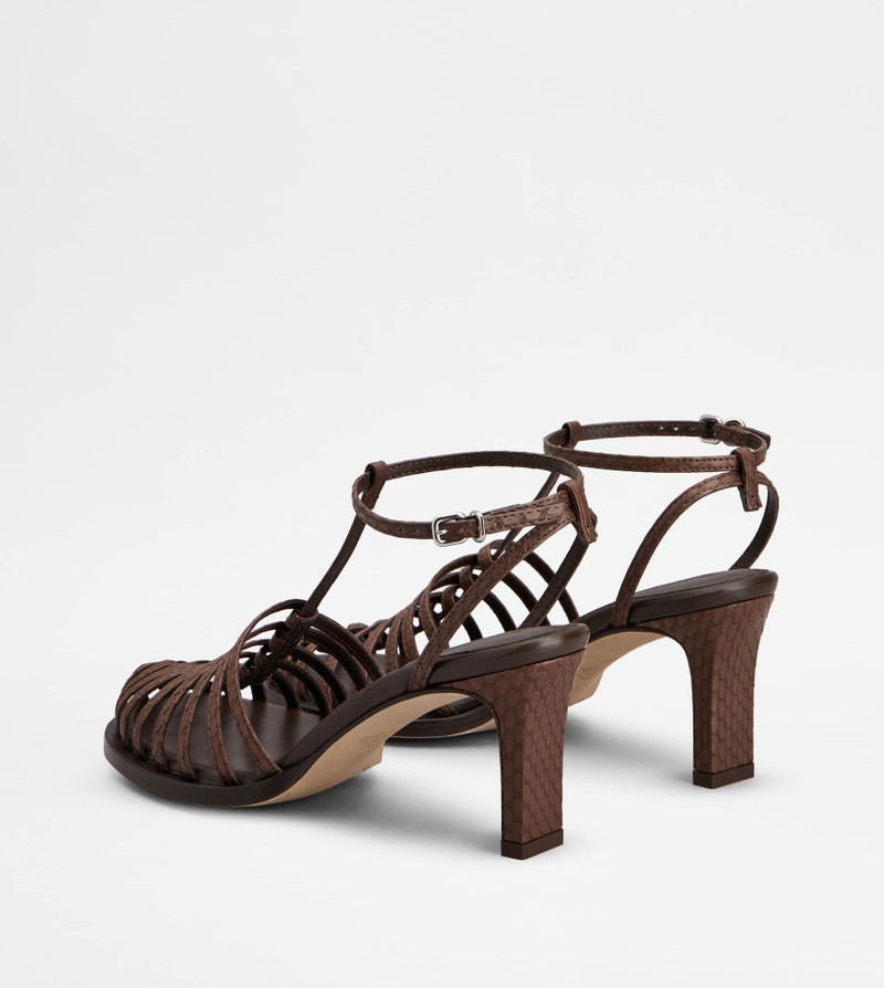 SANDALS IN REPTILE - BROWN 3