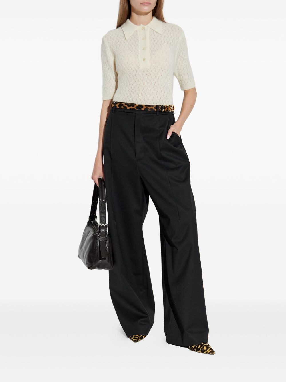 open-knit polo shirt - 2