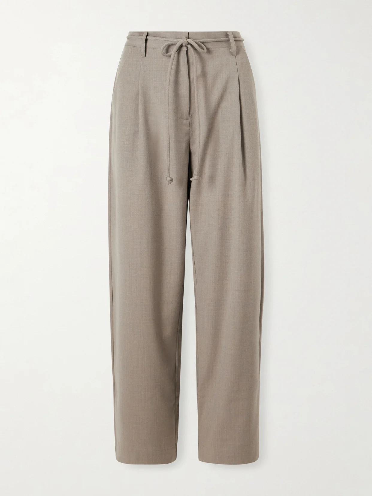Pleated Wool-blend Barrel-leg Pants - 1