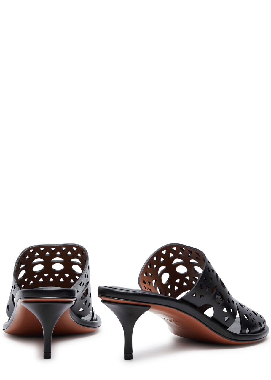 Vienne 55 laser-cut suede mules - 3