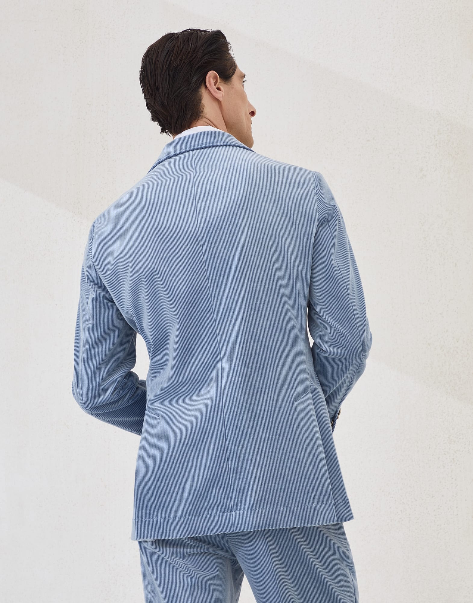 Comfort cotton and cashmere corduroy deconstructed Cavallo blazer with metal buttons - 2